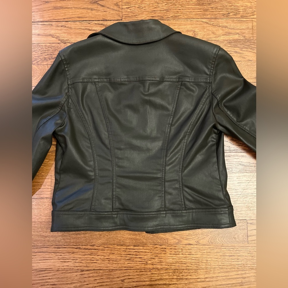 White House Black Market Olive Green Jean Jacket - Picture 6 of 9